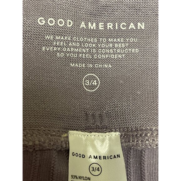 Good American Women's Leggings Wide Ribbed Shine Dusty Violet Purple  Size 3 4 - Picture 8 of 11
